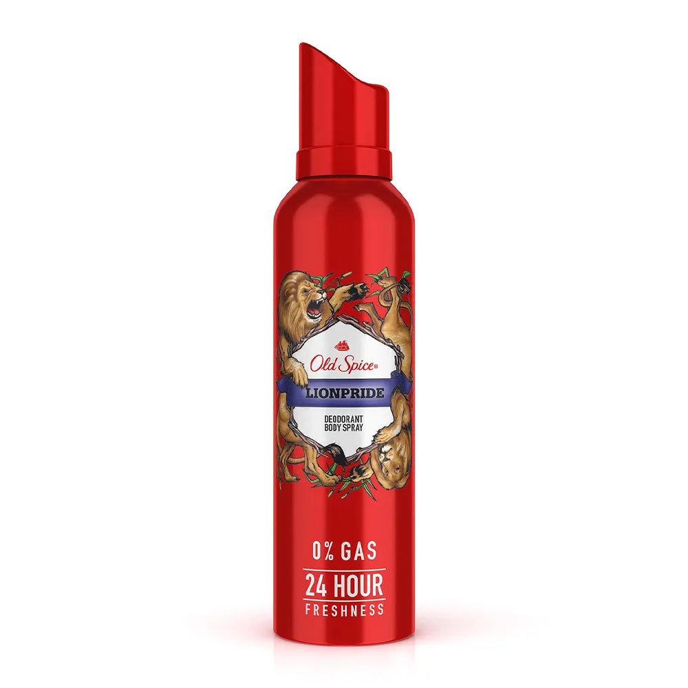 Old Spice Lion Pride Deodrant Body Spray 0% Gas 24 Hours Freshness 140Ml