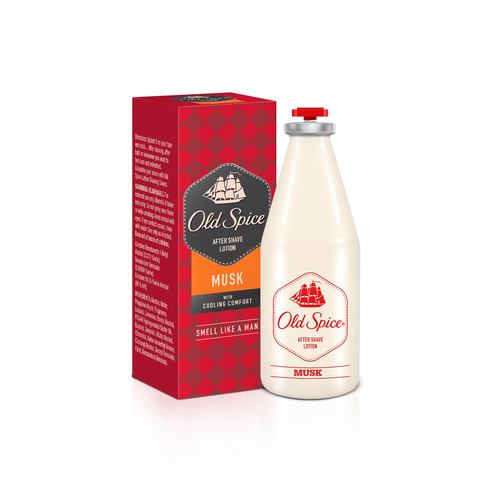 Old Spice After Shave Lotion Atomizer Musk With Cooling Comfort Smell Like A Man 100Ml