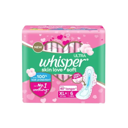 Whisper Ultra Skin Love Soft Derma Soft Layer Xl+ 317Mm- 6Pads
