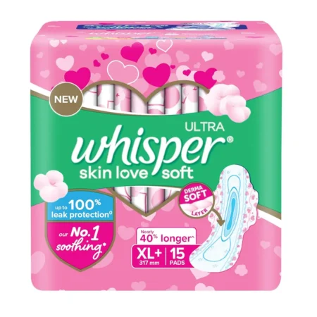 Whisper Ultra Skin Love Soft Derma Soft Layer Xl+ 317Mm 15 Pads