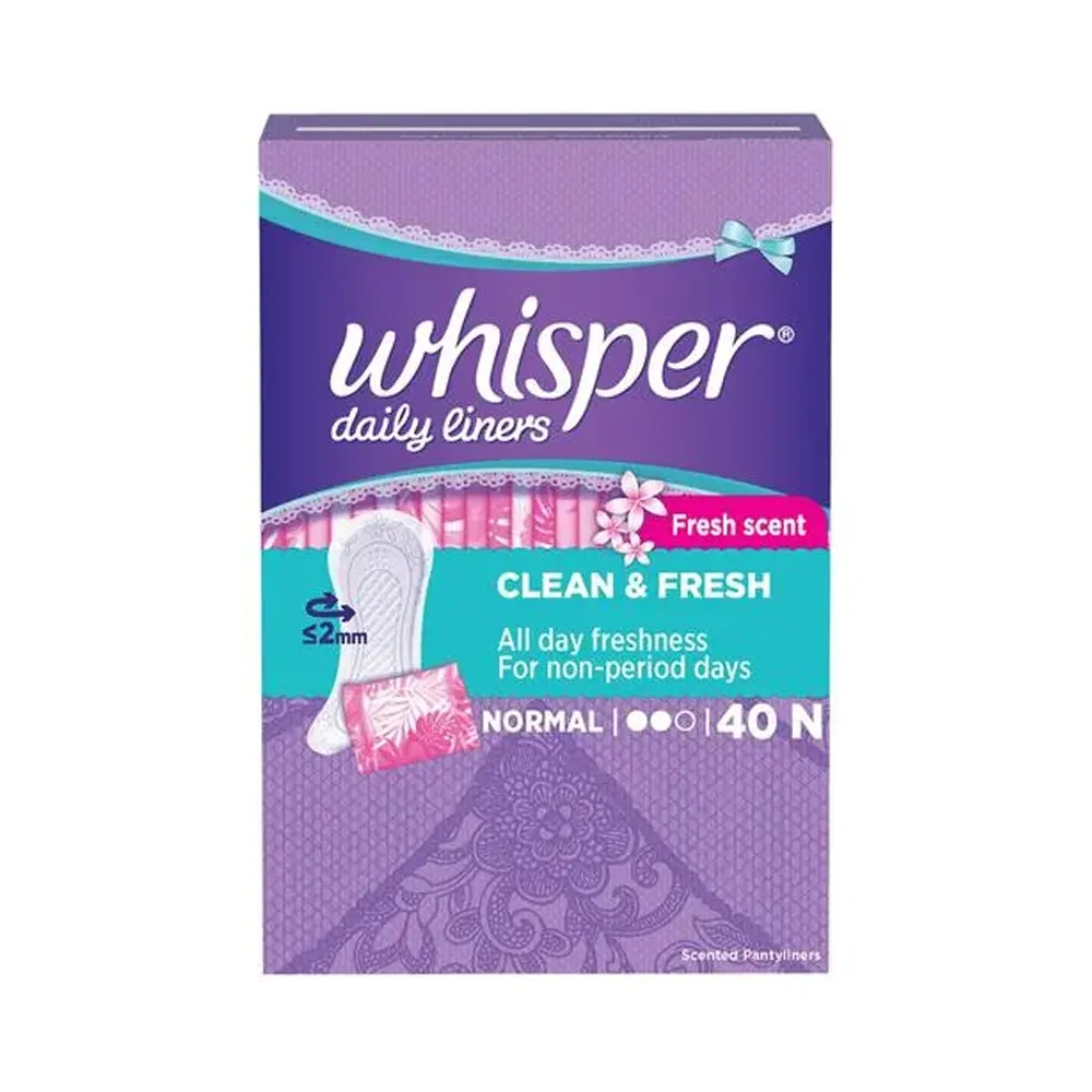 Whisper Daily Liners Fresh Scent Clean And Fresh Normal 2Mm-40N