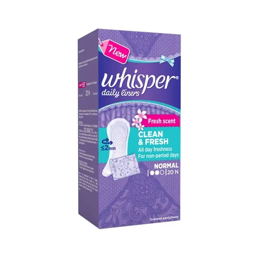 Whisper Daily Liners Fresh Scent Clean And Fresh Normal 2Mm 20N