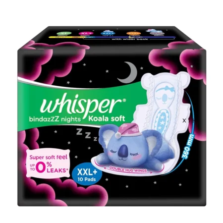 Whisper Bindazzz Nights Koala Super Softfeel 360Mm Xxl + 10 Pads