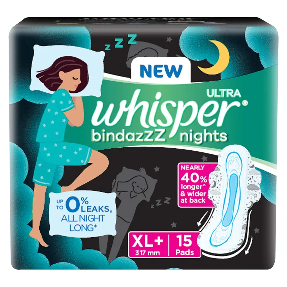 Whisper Ultra Bindazzz Nights Xl+ 317Mm- 15Pads