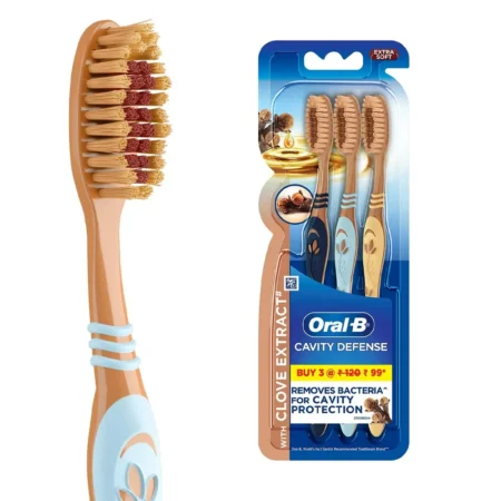 ORAL-B CAVITY DEFENSE WITH CLOVE EXTRACT EXTRA SOFT REMOVES BACTERIA FOR CAVITY PROTECTION TOOTHBRUSH 3N