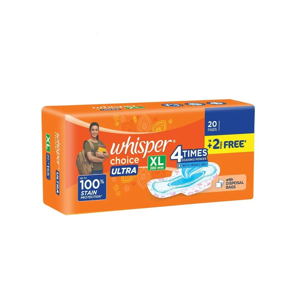 Whisper Choice Ultra Xl 280Mm 18Pads +2 Pads Free= 20Pads
