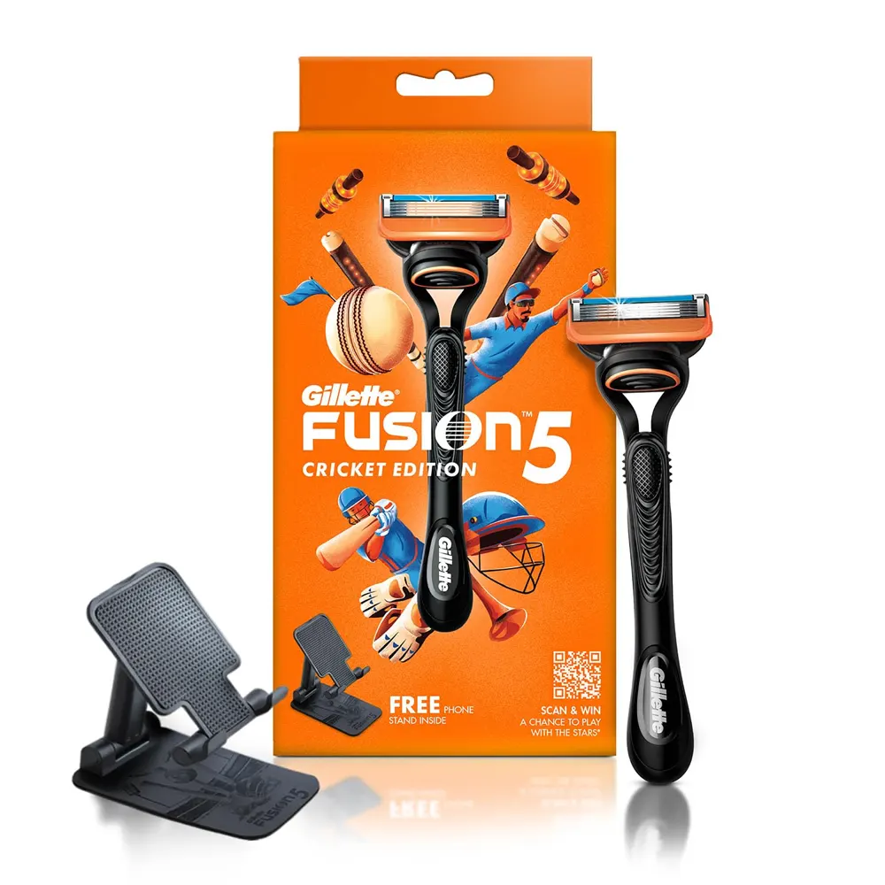 Gillette Fusion5 Razor Cricket Edition Free Phone Stand Inside 1N
