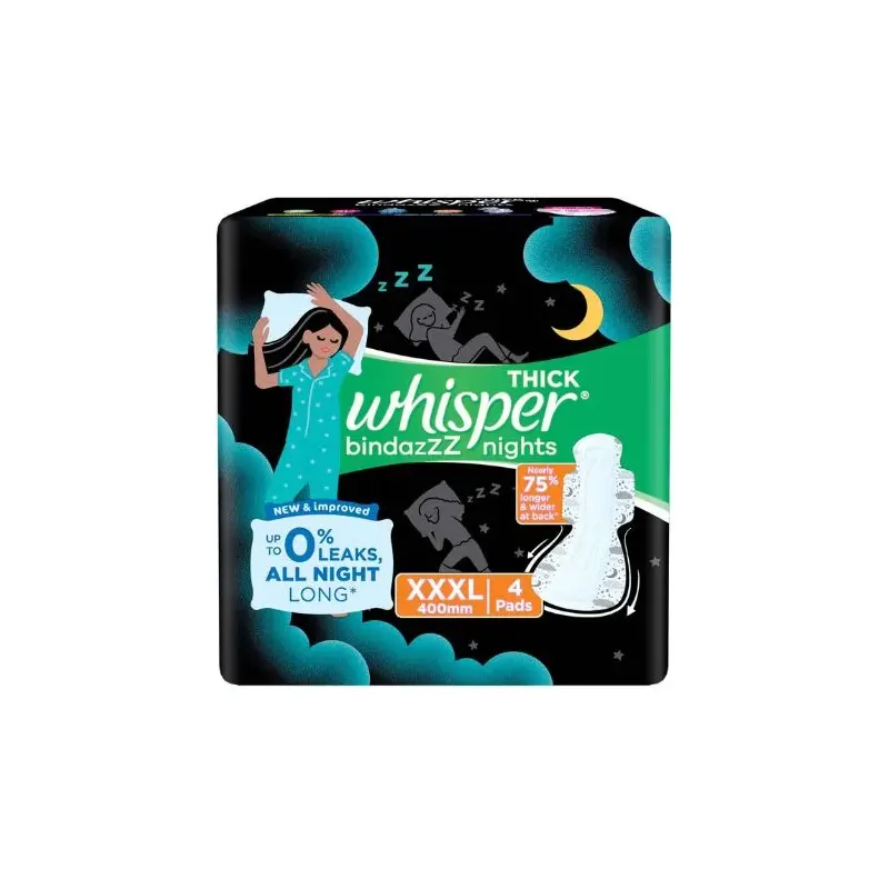 Whisper Bindazz Nights Koala Soft Super Soft Feel Xxxl+ 4Pads
