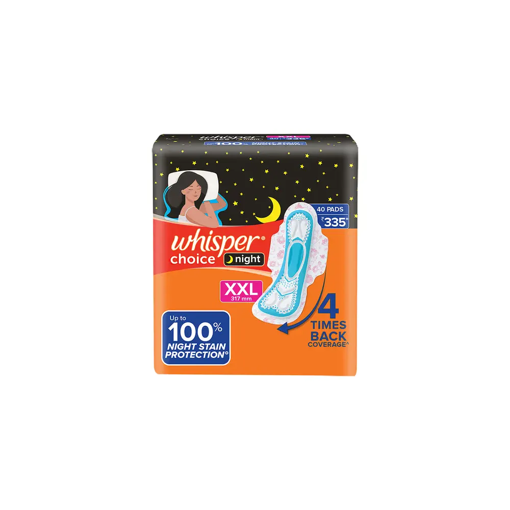 Whisper Choice Night Xxl 317Mm- 4 Times Back Coverage 40Pads