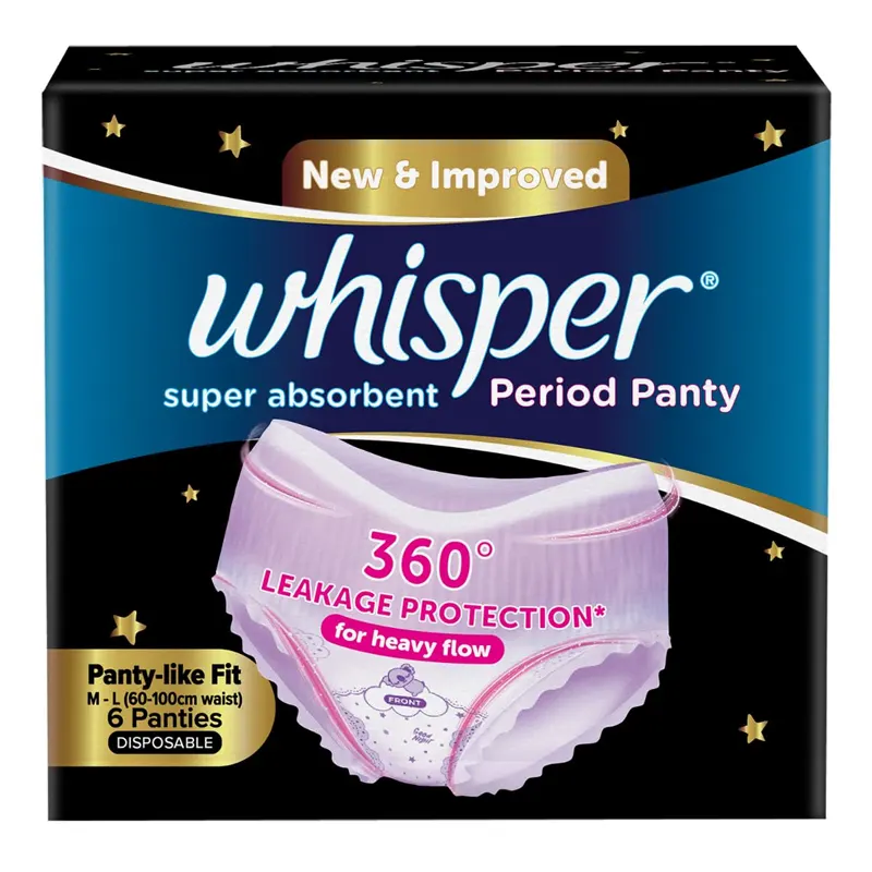 Whisper New & Improved Super Absorbent Period Panty 6N