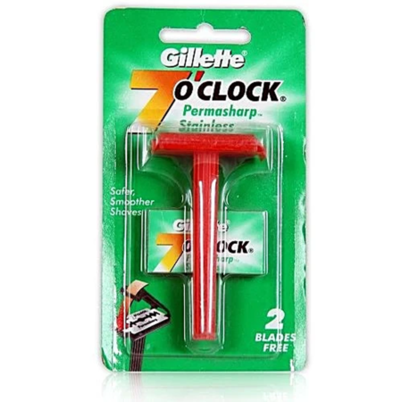 Gillitte 7 O'Clock Prmasharp Stainless Blades 2N + Razor 1N