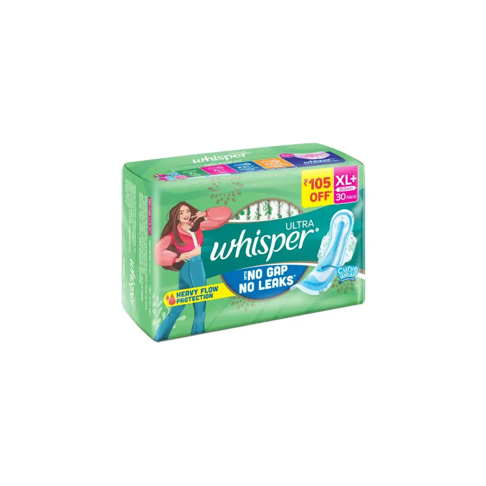 Whisper Ultra Uptono Gap No Leaks Curve Wear Techonology 30 N