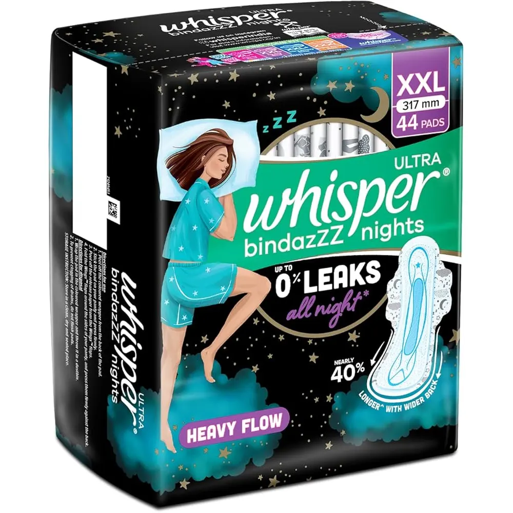Whisper Ultra Bindaazzz Nights Upto 0% Leaks All Nights 40N
