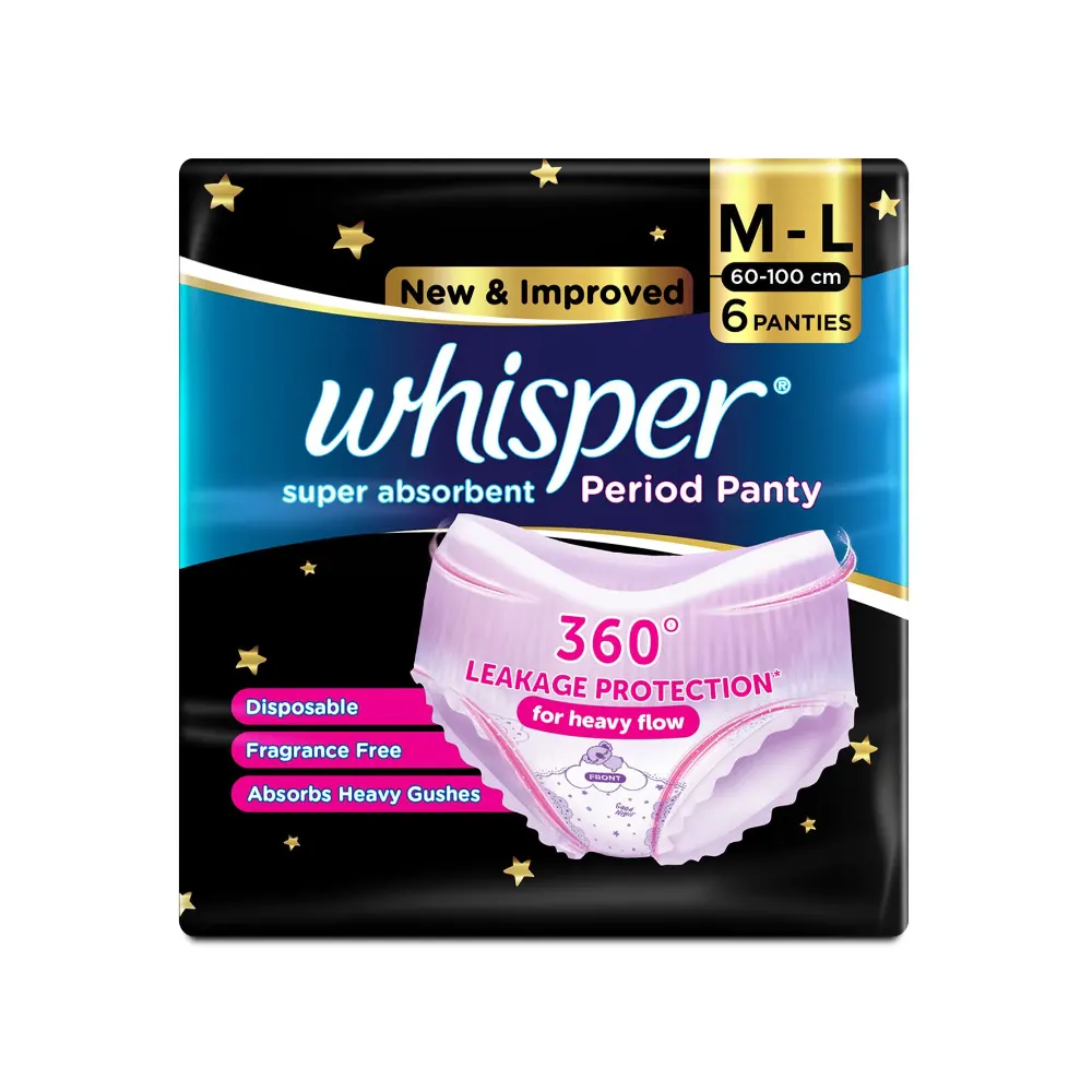 Whisper Super Absorbent Period Penty L-Xl 6N