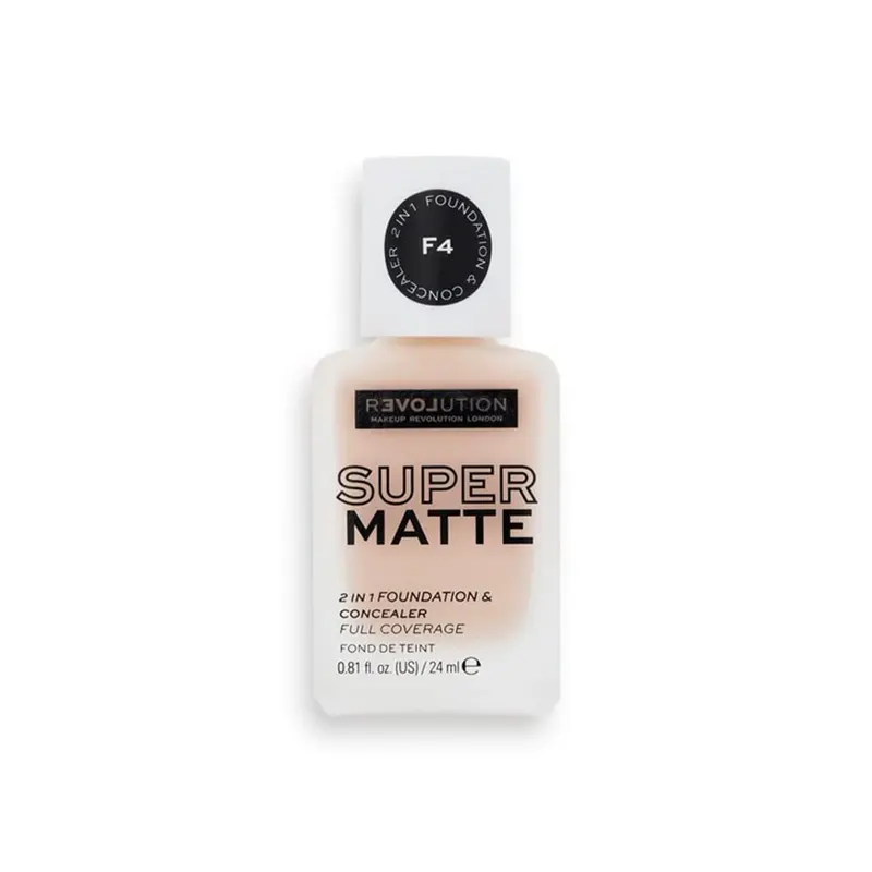 Revolution Super Matte F4 Foundation Concealer 2 In 1 24Ml