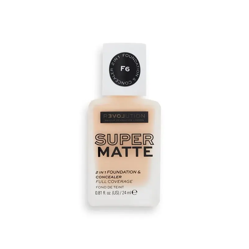 Revolution Super Matte F6 Foundation Concealer 2 In 1 24Ml