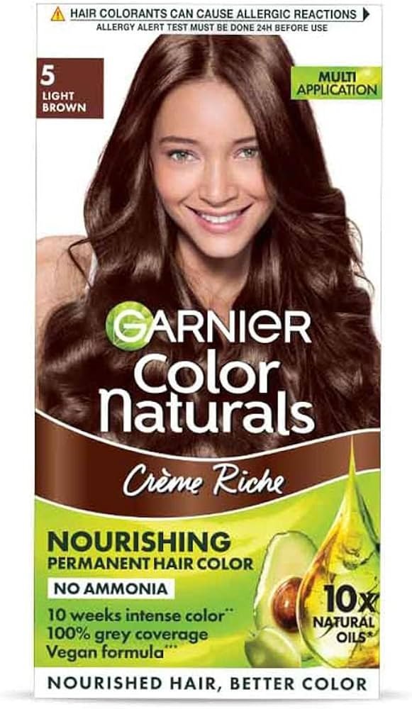 Garnier Color Naturals 5 Light Brown Nourishing Permanent Hair Color 70Ml + 40G