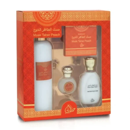 Otoori By My Perfumes Musk Taher Peach Giftset Perfume Oil 15Ml Bakhoor 40G Water Perfume 35Ml Air Freshner 250Ml
