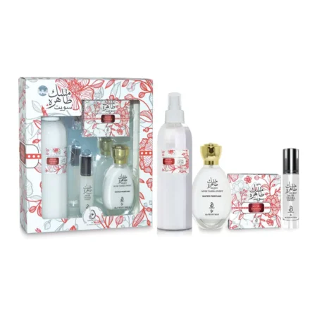 Arabiyat By My Perfumes Musk Tahira Sweet Giftset Perfume Oil 15Ml Bakhoor 40G Water Perfume 35Ml Air Freshner 250Ml