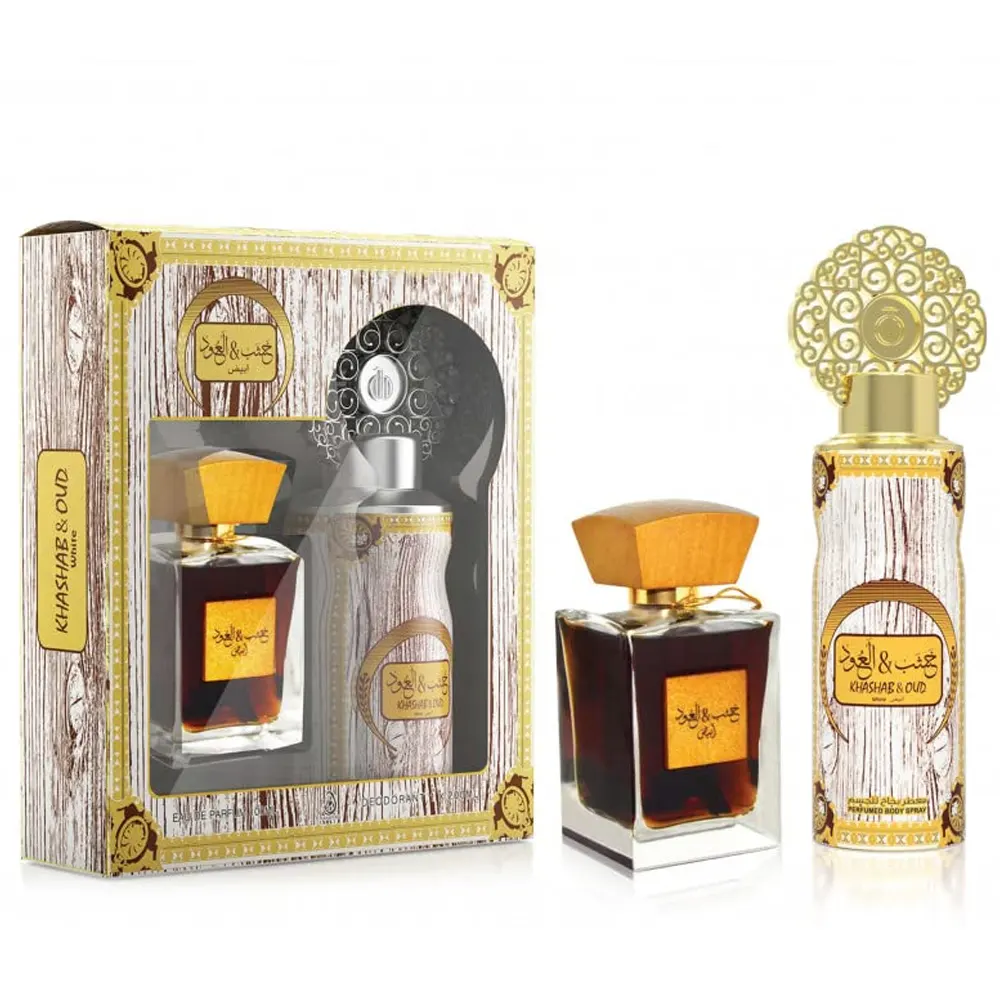 Arabiyat By My Perfumes Khashab And Oud White Gift Set Eau De Parfum 100Ml + Perfume Spray 200Ml