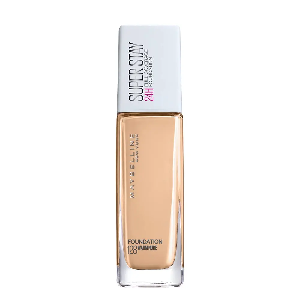 Maybelline New York Super Stay 24H Full Coverage Foundation 128 Warm Nude 30Ml