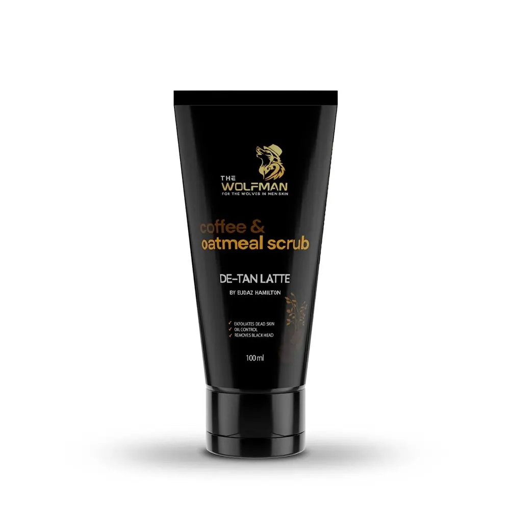 The Wolfman Coffee & Oatmeal Scurb De Tan Latte By Eudaz Hamilton Exfoliates Dead Skin Oil Control Removes Black Head 100Ml