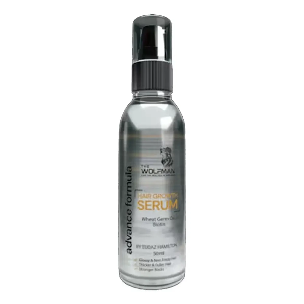 The Wolfman Hair Growth Advanced Formula Serum Wheat Germ Oil Biotin Glossy & Non Frizzy Hair Thicker & Fuller Hair Stronger Roots 50Ml