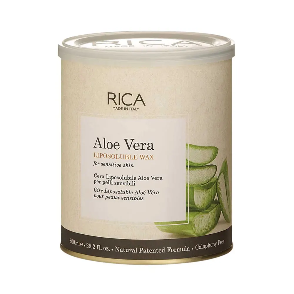 Rica Aloe Vera Liposoluble Wax For Sensitive Skin- Natural Patented Fofmula- Colophony Free -- 800Ml