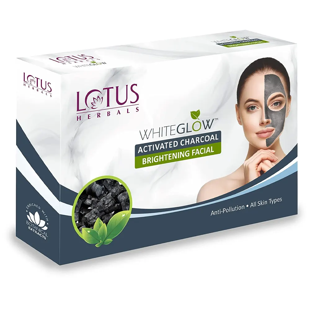 Lotus Herbals White Glow Activated Charcoal Brightening Facial Kit 4N
