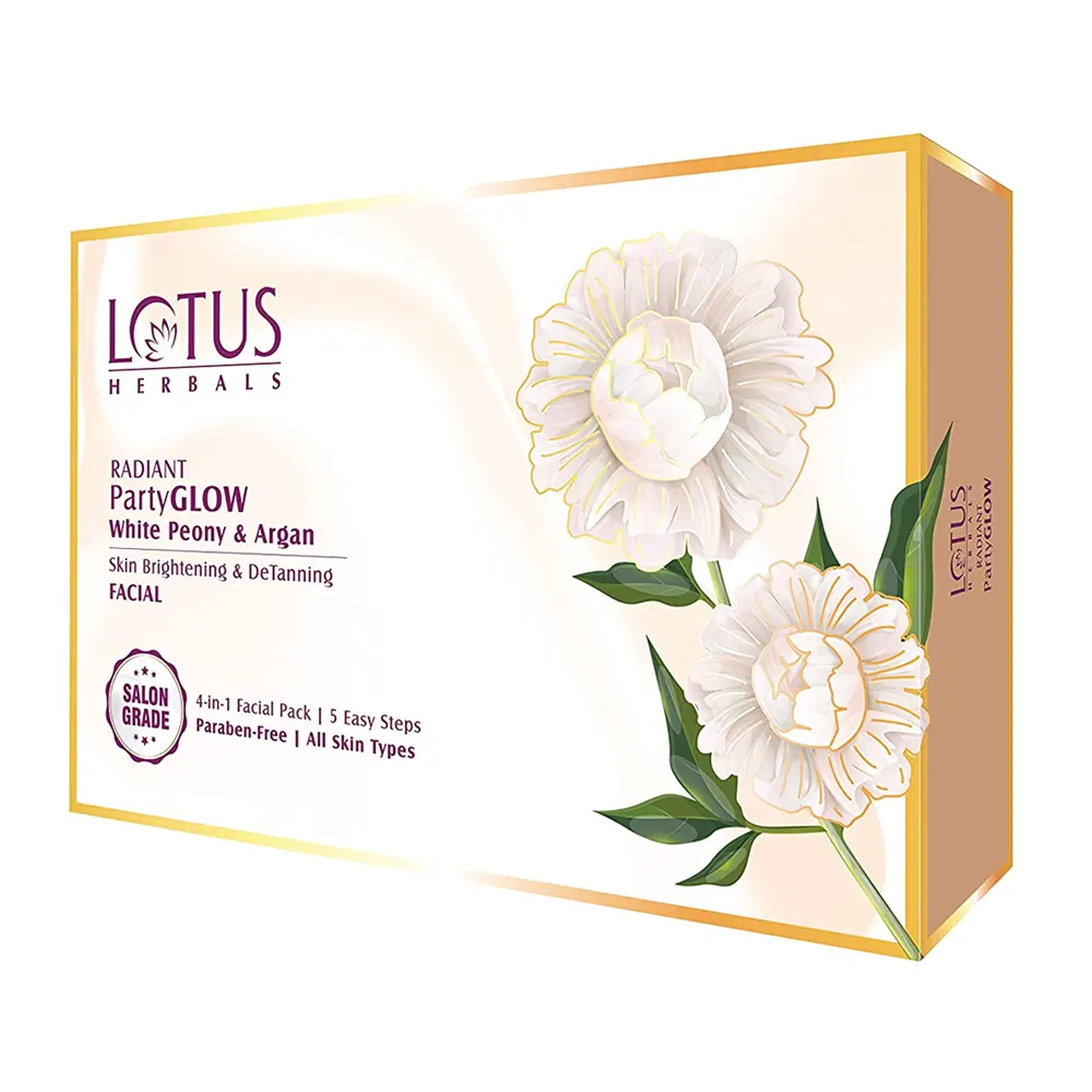 Lotus Herbals Radiant Party Glow White Peony And Argan Facial Kit