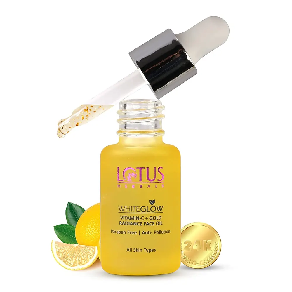Lotus Herbals White Glow Vitamin-C + Gold Radiance Face Oil All Skin Types 15Ml