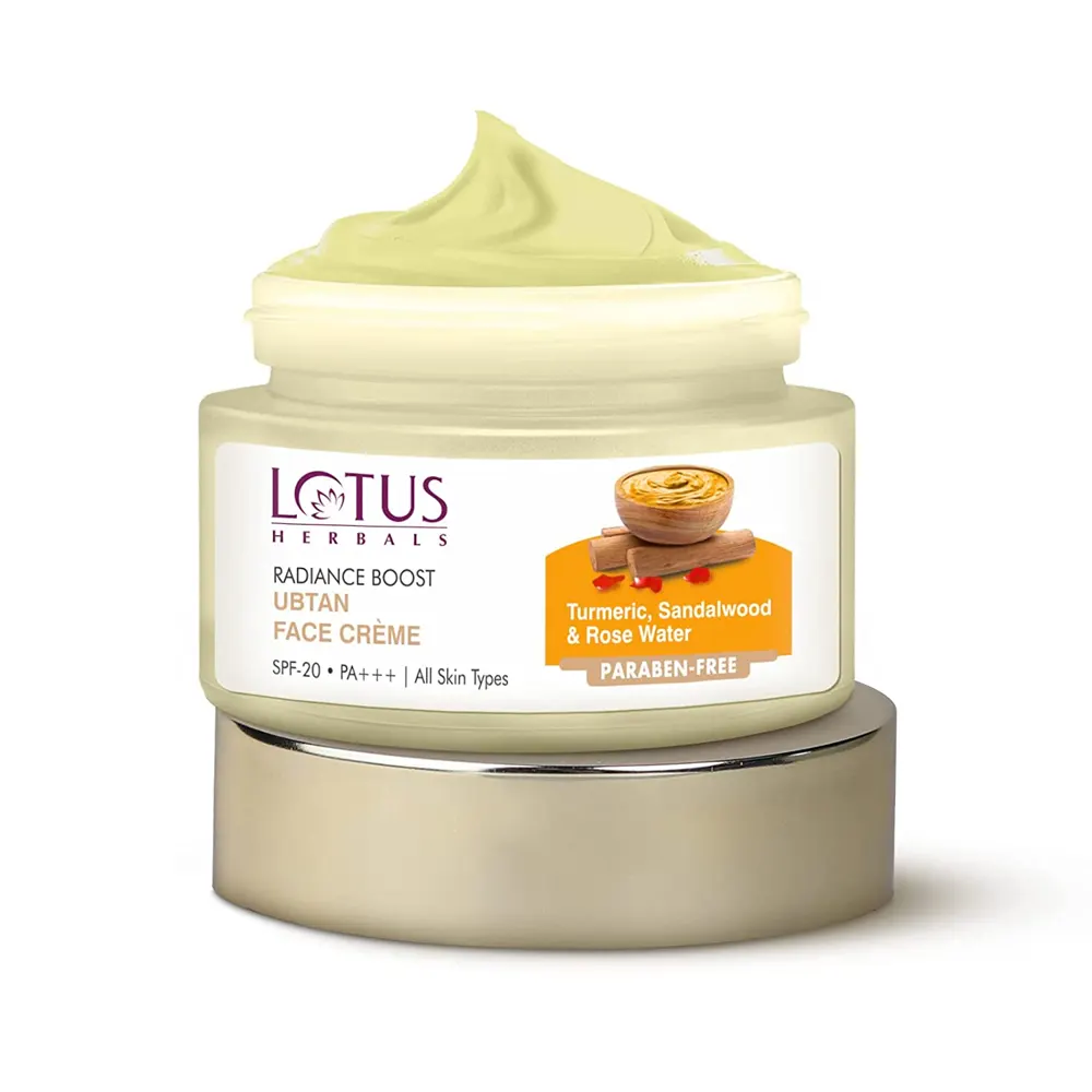 Lotus Herbals Radiance Boost Ubtan Face Creme Turmeric, Sandalwood &Amp; Rose Water 50G