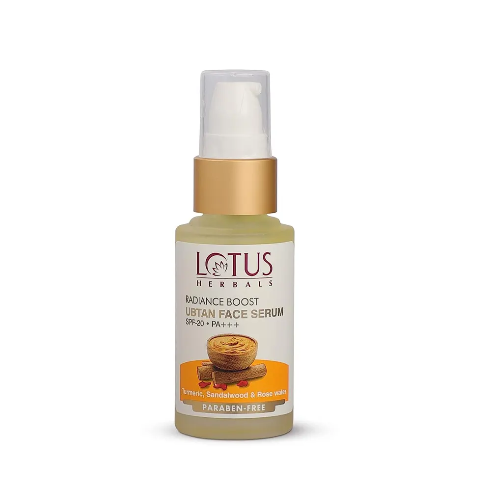 Lotus Radianceboost Ubtan Face Serum Spf-20 Pa +++ Rejuvenates Skin And Boosts Glow All Skin Types Paraben Free 30Ml