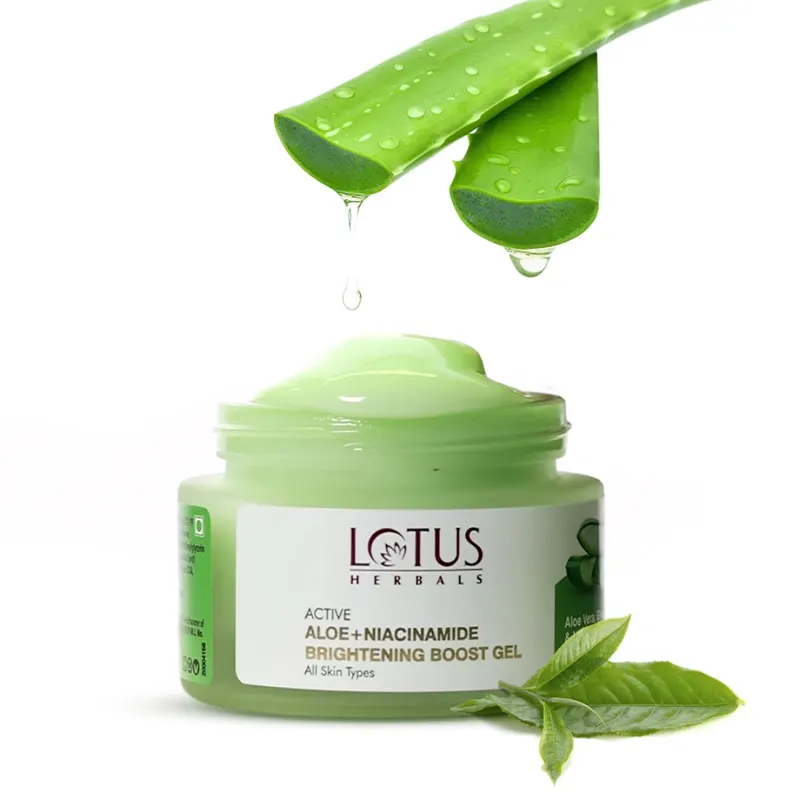 Lotus Herbals Active Aloe+ Niacinamide Brightening Boost Gel For Hydratiing And Brightening Skin 50G