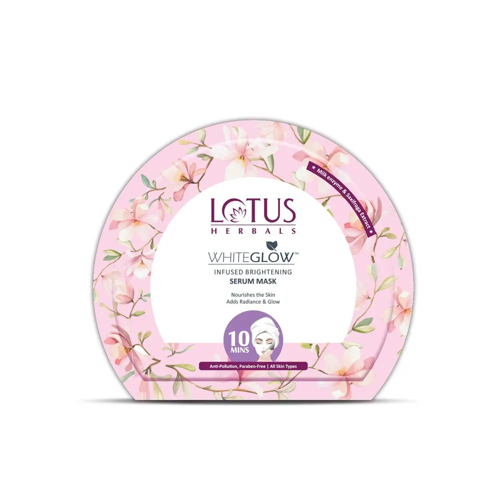Lotus White Glow Infused Brightening Serum Mask Milk Enzyme And Saxifraga Extract 20G