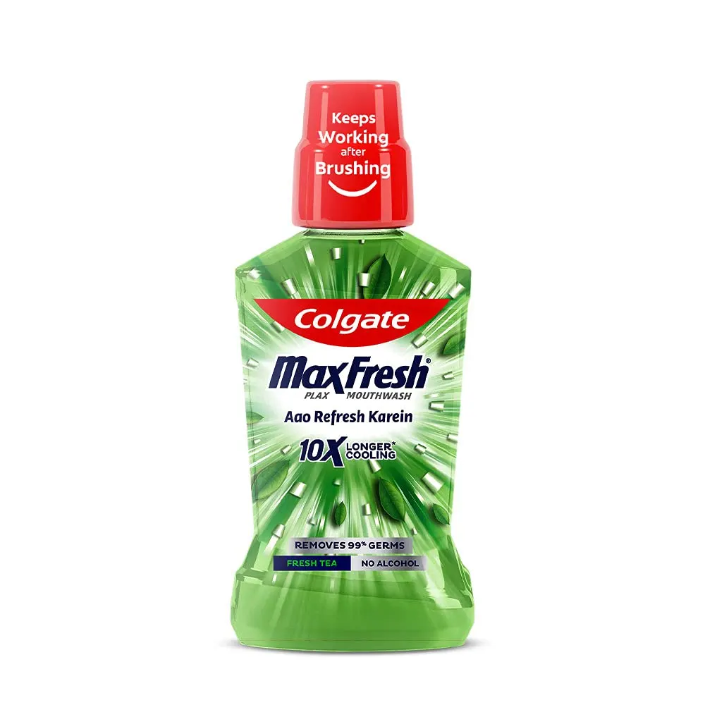 Colgate Max Fresh Plax Mouthwash 10X Longer Cooling Fresh Tea 100Ml
