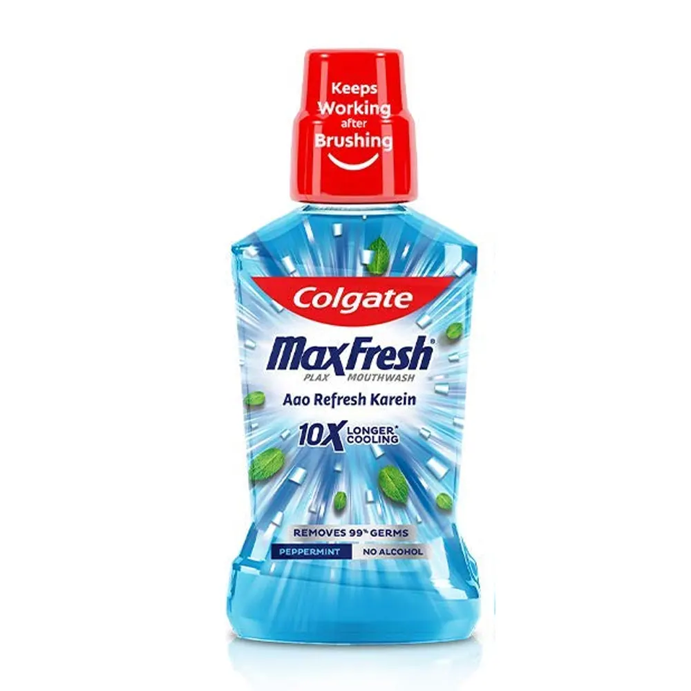 Colgate Max Fresh Plax Mouthwash 10X Longer Cooling Peppermint 100Ml