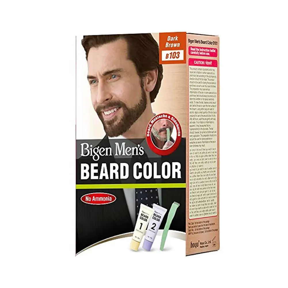 Bigen Men'S Beard Color Dark Brown B103 With Olive Oil And Taurine