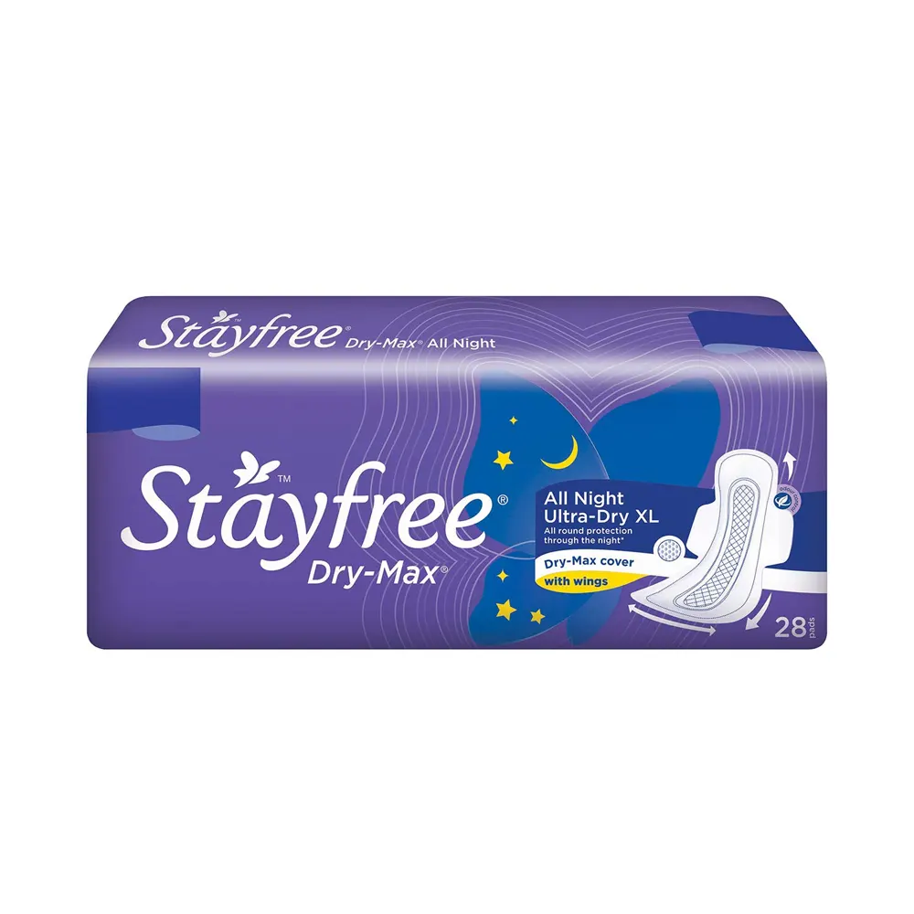 Stayfree Dry-Max All Night Ultra-Dry Xl With Wings 28 Pads
