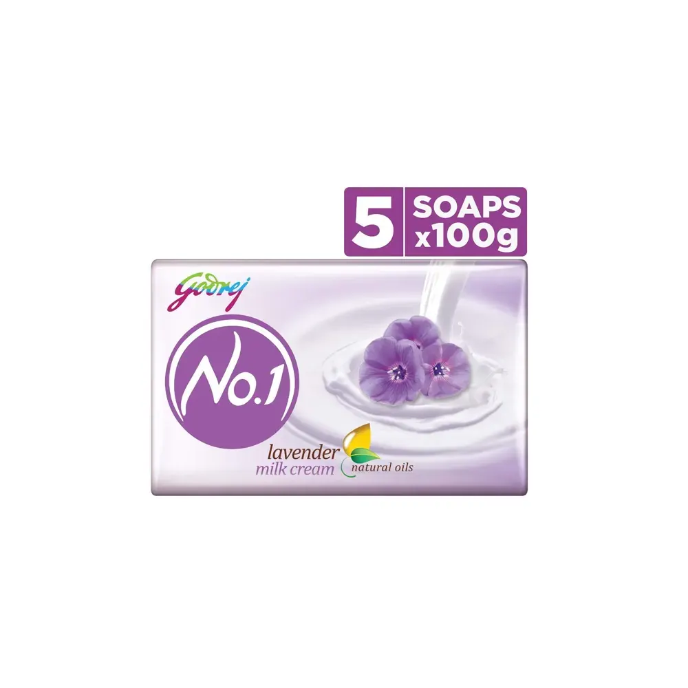 Godrej No.1 Lavender Milk Cream Soap 5X100G