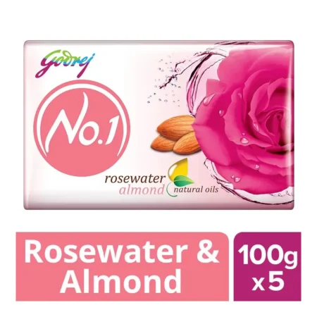 GODREJ NO.1 ROSEWATER ALMOND SOAP 5 * 100G