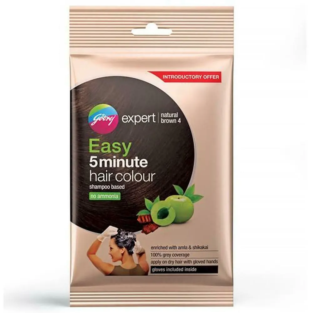 Godrej Expert Easy 5 Minute Hair Colour Shampoo Based 4 Natural Brown 20Ml