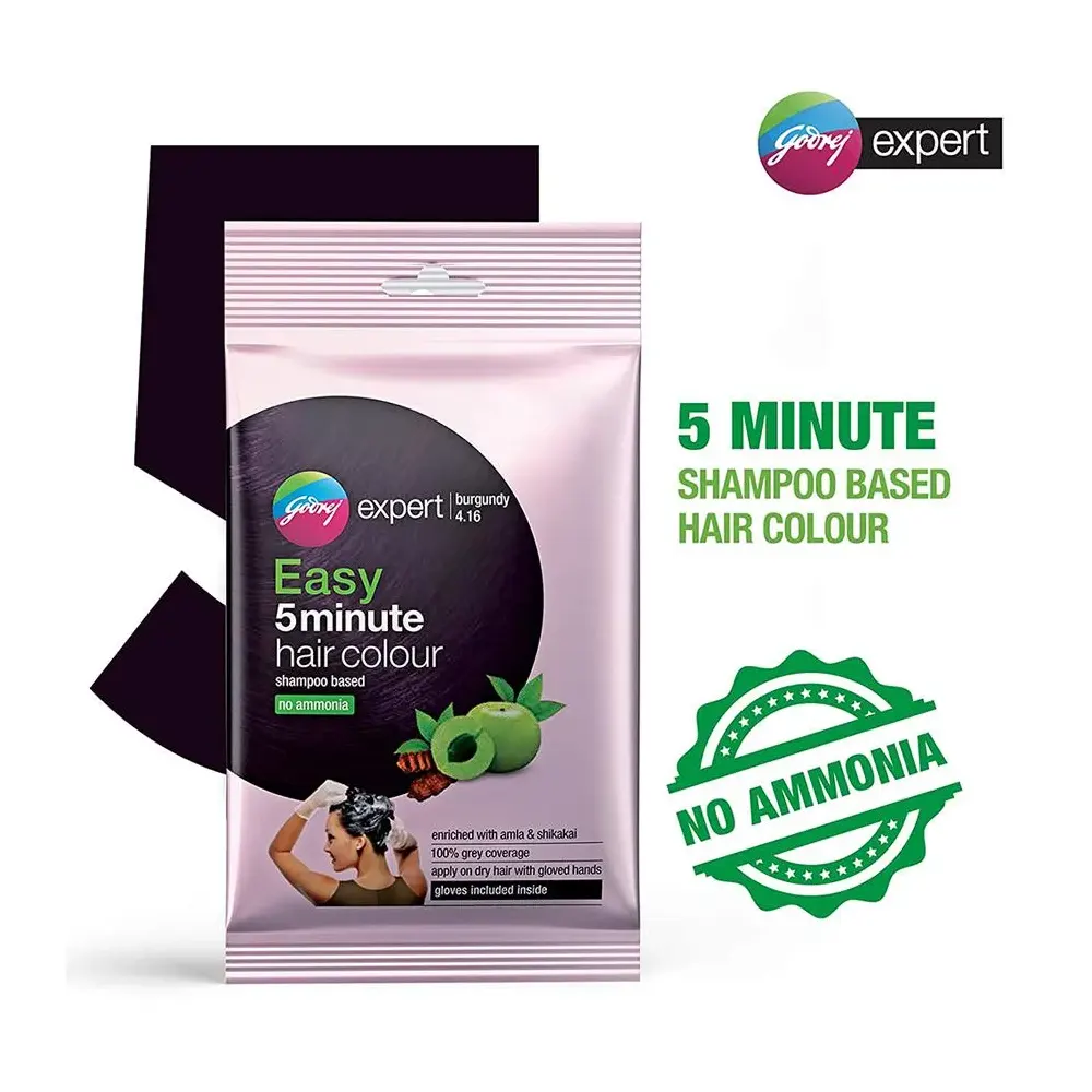 Godrej Expert Burgundy 4.16 Asy 5 Minute Hair Colour Shampoo Based No Ammonia 20Ml