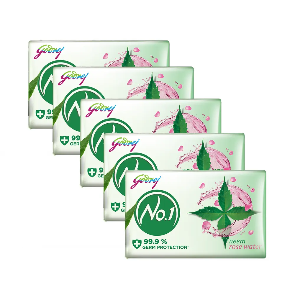 Godrej No.1 Neem Rose Water Soap 5X100G