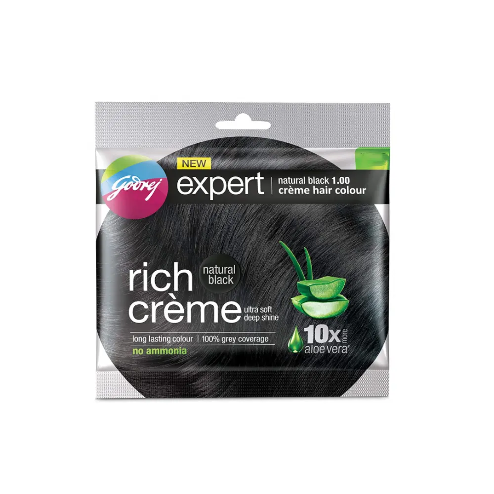 Godrej Expert Rich Cr??Me Natural Black 1.00 Cr??Me Hair Colour 12G+12Ml