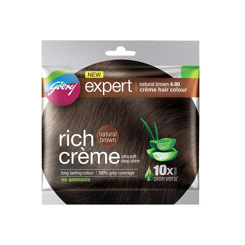 Godrej Expert Rich Cr??Me Natural Brown 4.00 Cr??Me Hair Colour 12G+12Ml