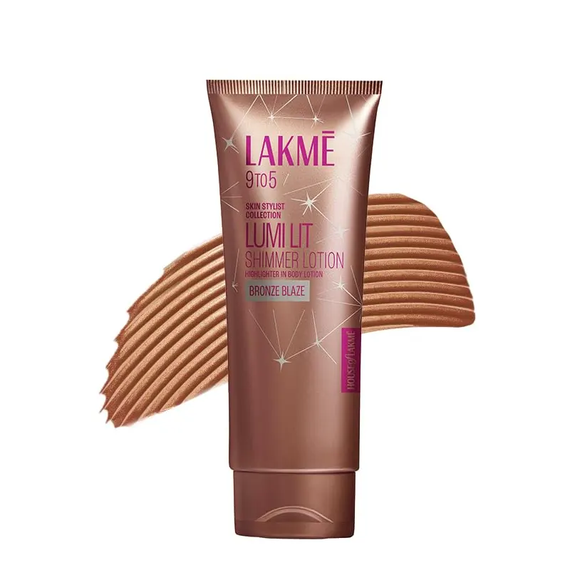 Lakme 9 To 5 Skin Stylist Collection Lumi Lit Shimmer Lotion Highlighter In Body Lotion Bronze Blaze 100Ml