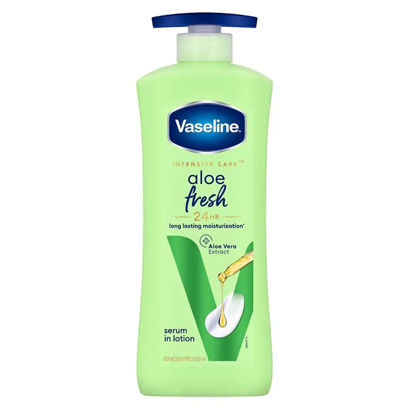 Vaseline Intensive Care Aloe Fresh Serum In Lostion 4Hr Long Lasting Moisturization 600Ml