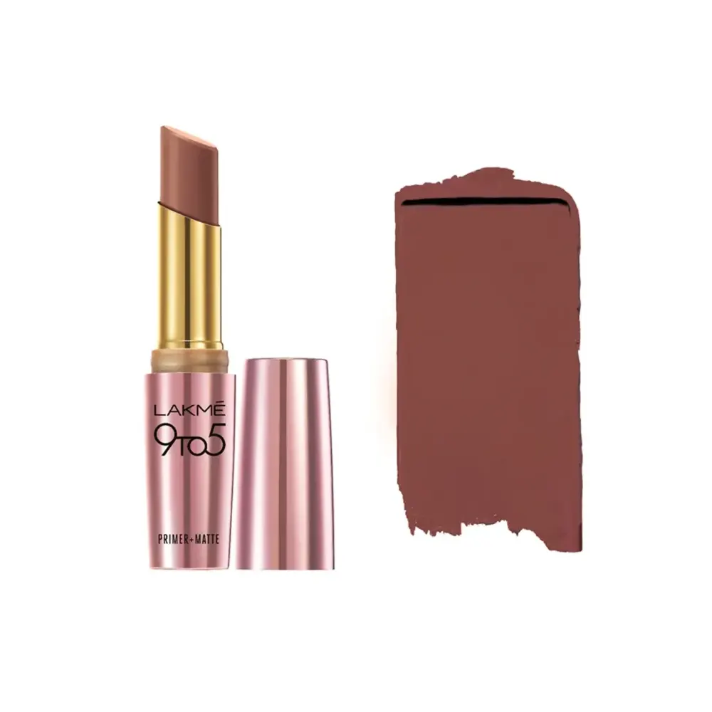 Lakme 9 To 5 Primer + Matte Lipstick Mb1 Coffee Command 3.6G
