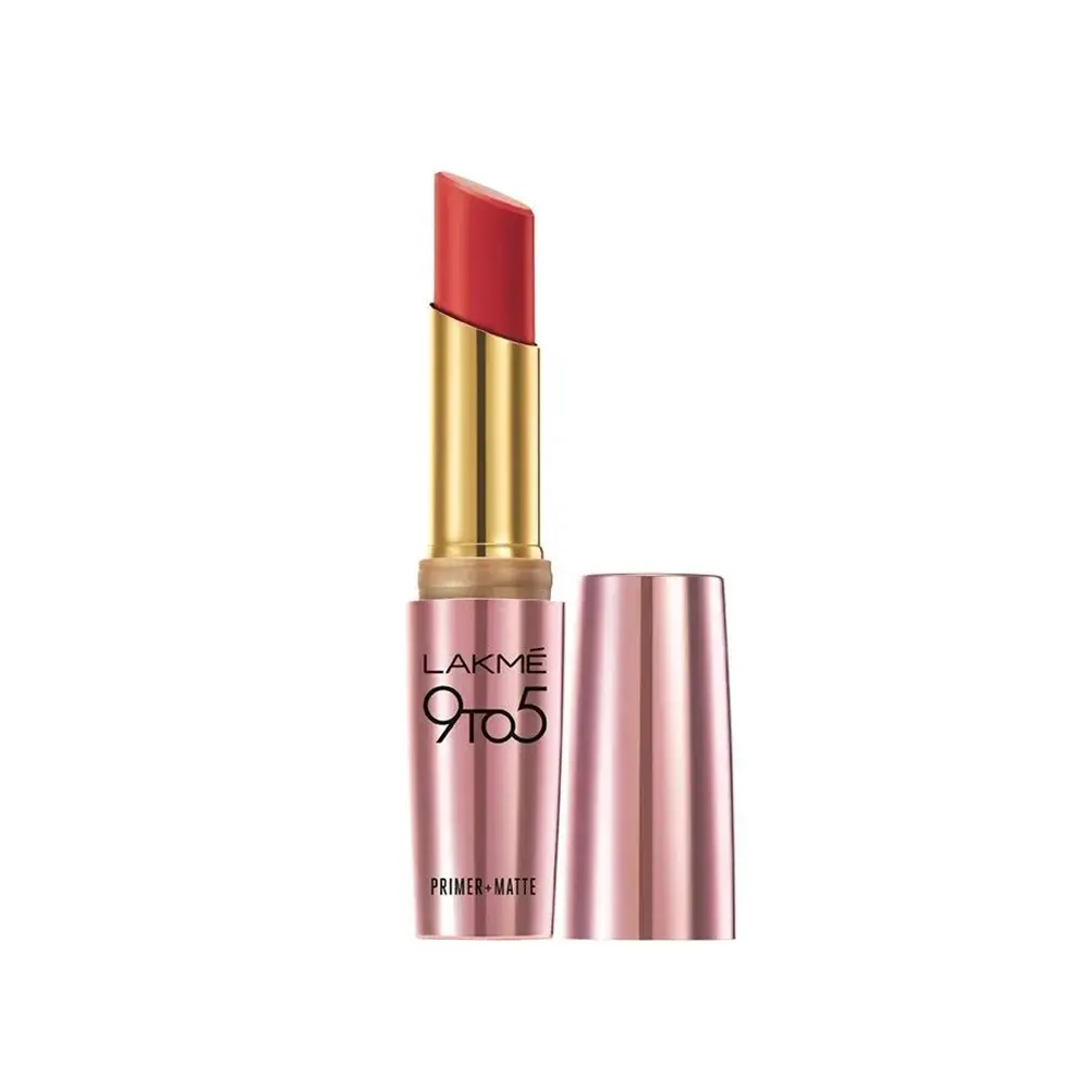 Lakme 9 To 5 Primer + Matte Lipstick Mr12 Crimson Catch 3.6G
